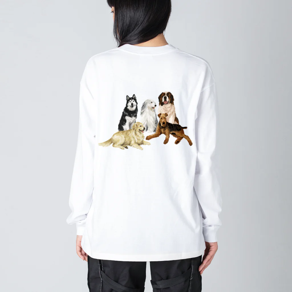 OOKIIINUの大きい犬たち ビッグシルエットロングスリーブTシャツ