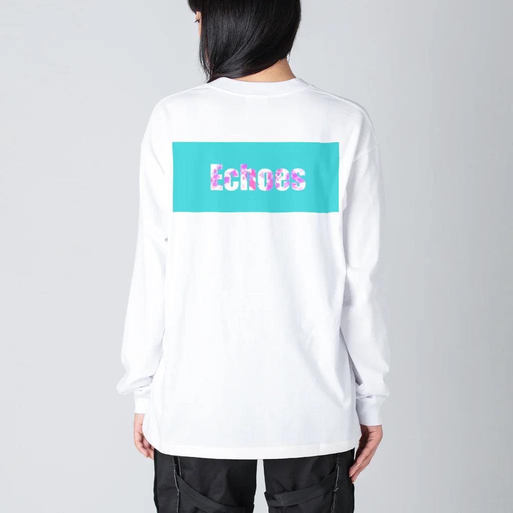 Echoes の爽やかロゴのサンダル mint×pink Big Long Sleeve T-Shirt