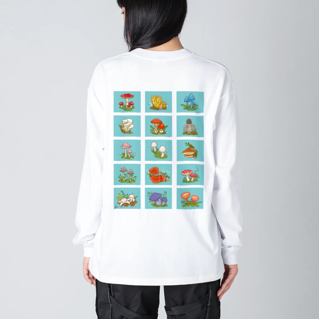 まるっとすーの色々きのこ（背面プリント） Big Long Sleeve T-Shirt