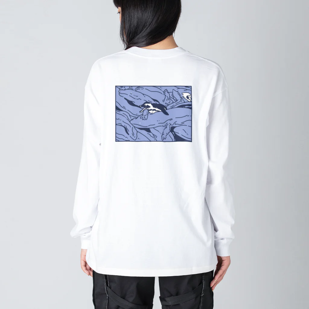 ナイロドノのぎゅうぎゅうオオサンショウウオ　くすみブルー Big Long Sleeve T-Shirt