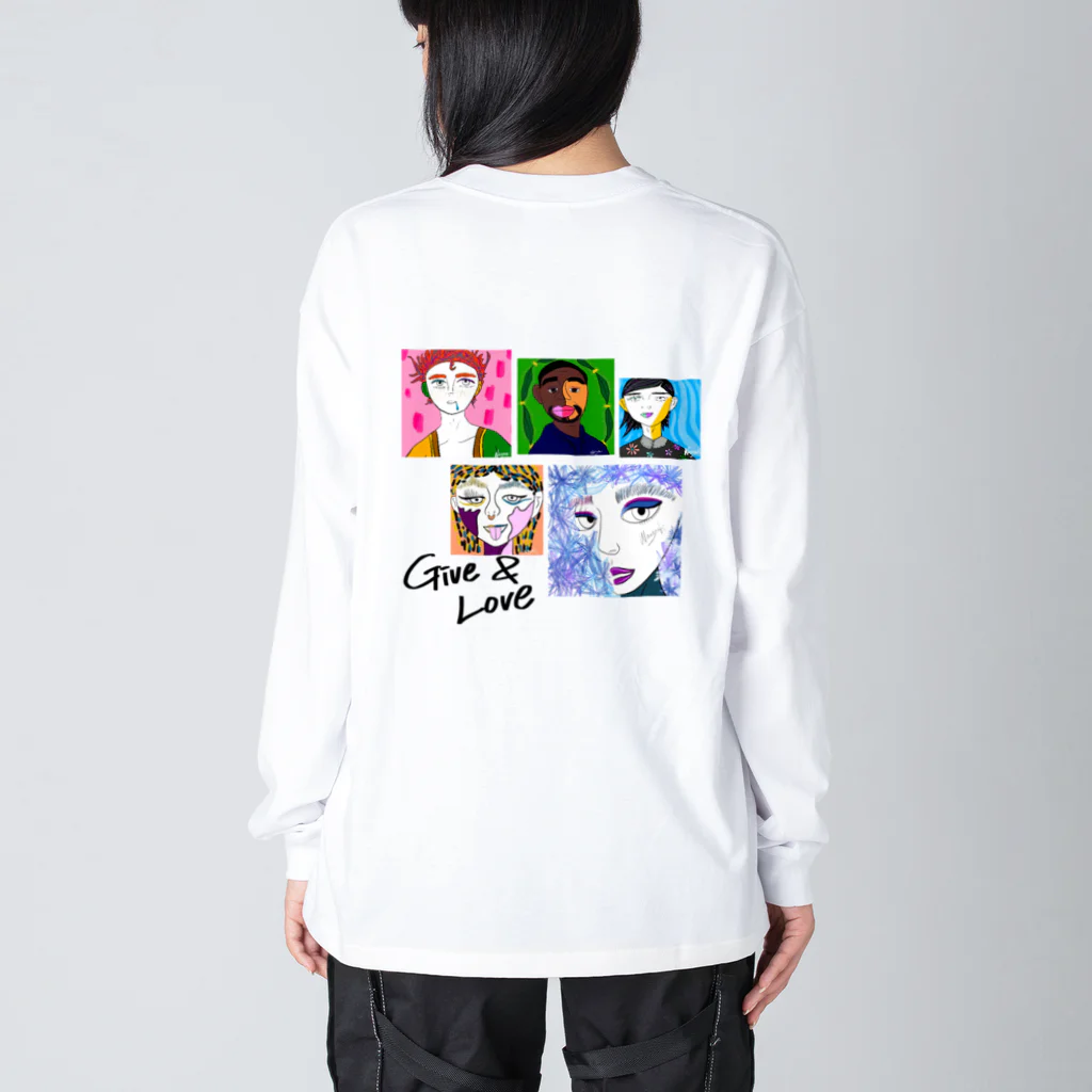 WanogakiのGive & love Big Long Sleeve T-Shirt