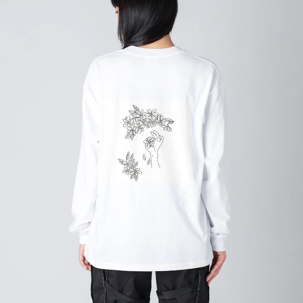 _vo_von_illustの一輪の花 ビッグシルエットロングスリーブTシャツ