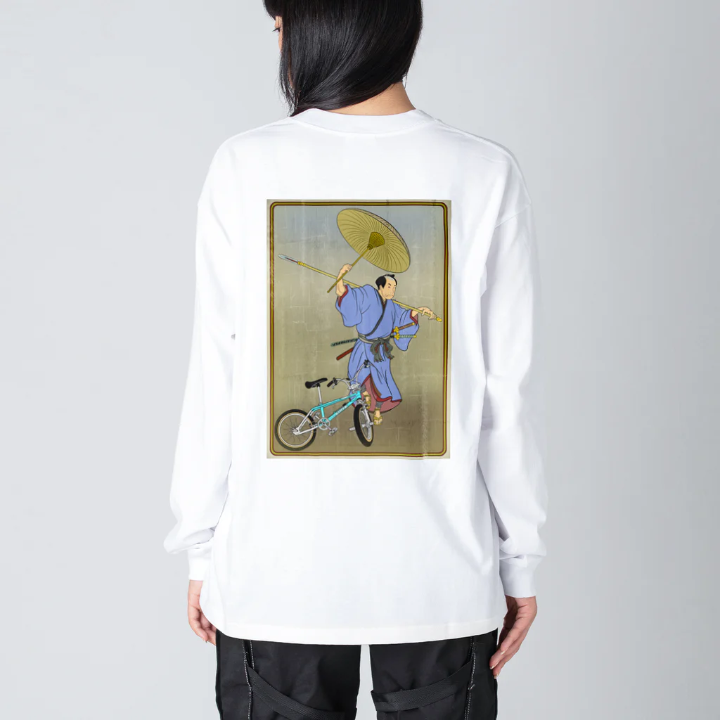 nidan-illustrationの"bmx samurai" #2 ビッグシルエットロングスリーブTシャツ