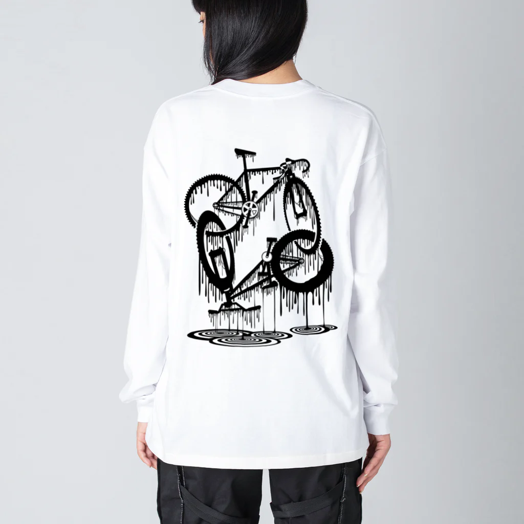 nidan-illustrationのmelted bikes #2 (black ink) Big Long Sleeve T-Shirt
