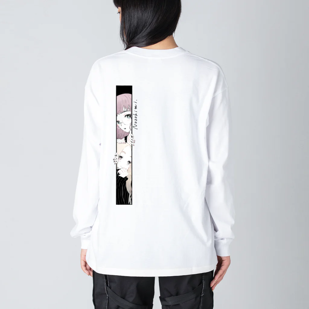 he bi ku chiのNozokimi(バックプリント） Big Long Sleeve T-Shirt