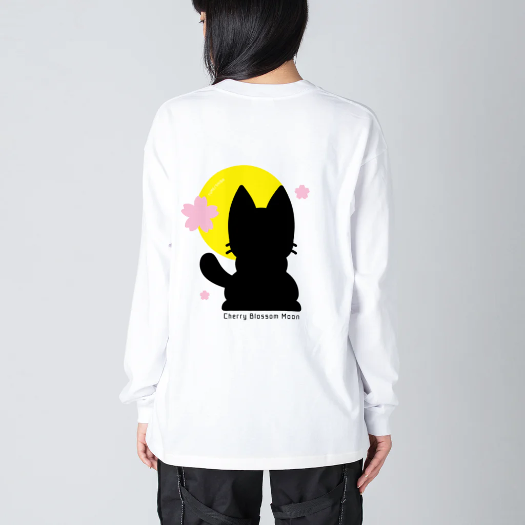 夢見る柴犬のCherry-Blossom-Moon Big Long Sleeve T-Shirt