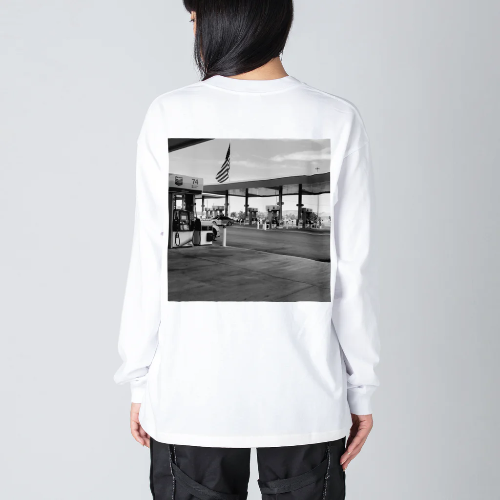 yyyのAmericaのガソリンスタンド Big Long Sleeve T-Shirt