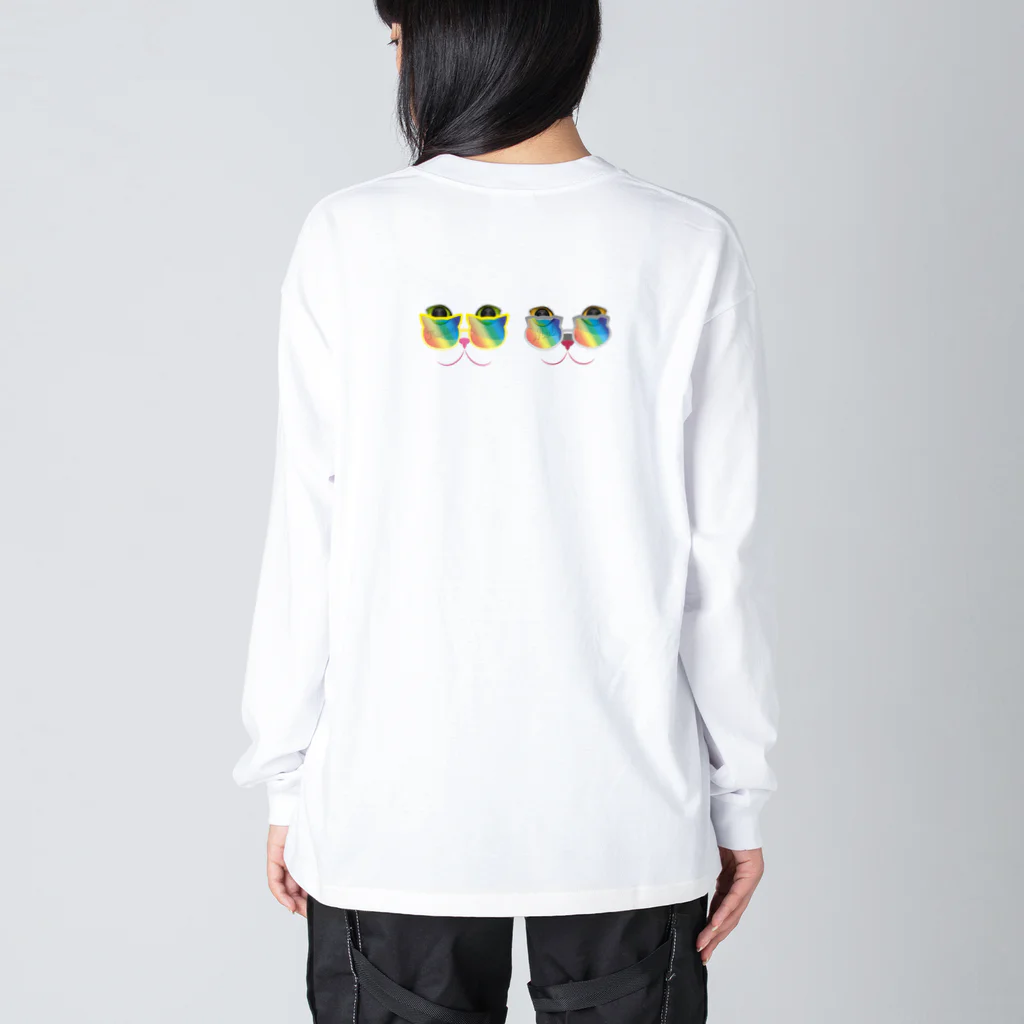 MolKaronの猫のＭｏｌとＫａｒｏｎ　虹色サングラス Big Long Sleeve T-Shirt