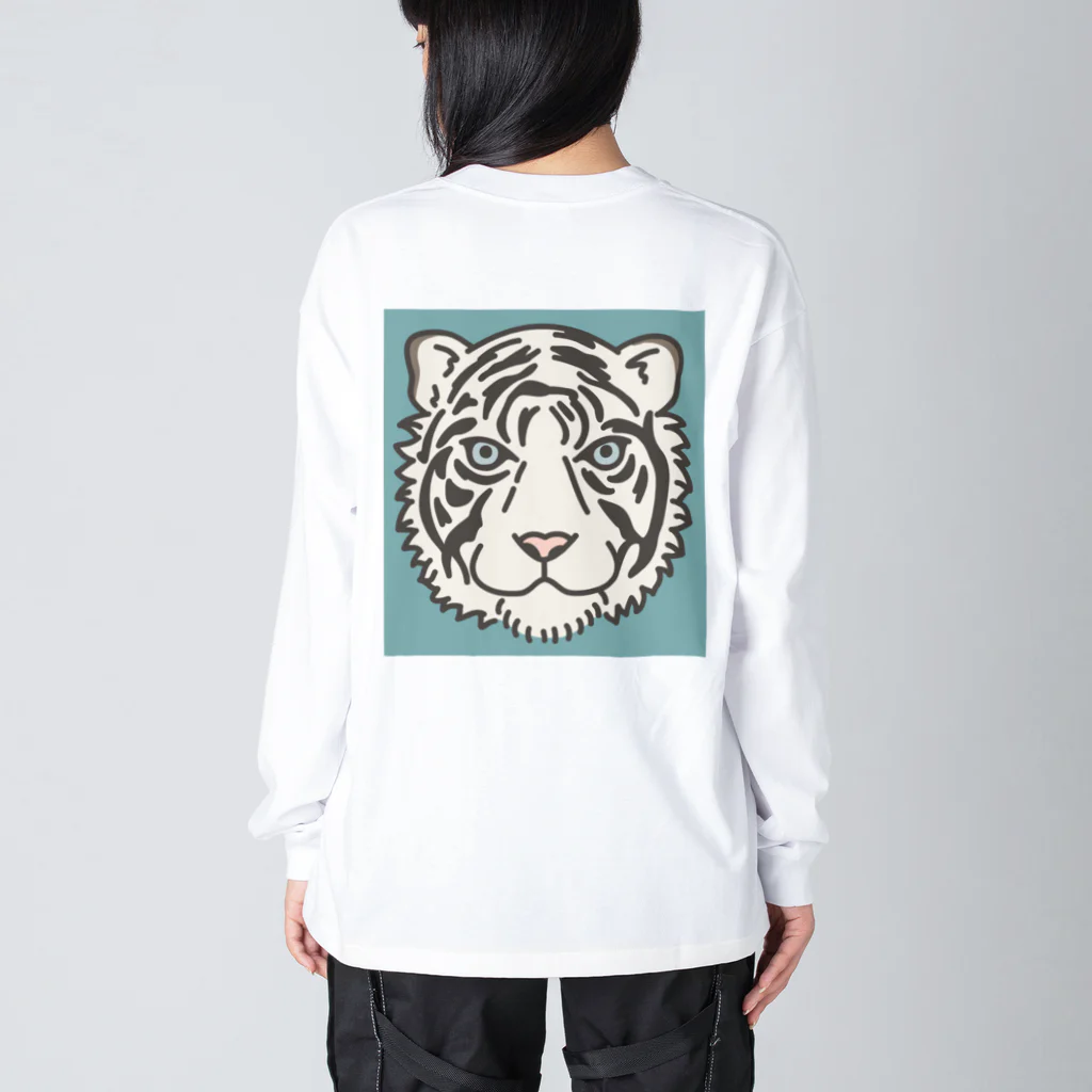 よもぎたけのこのホワイトタイガー　背面 Big Long Sleeve T-Shirt