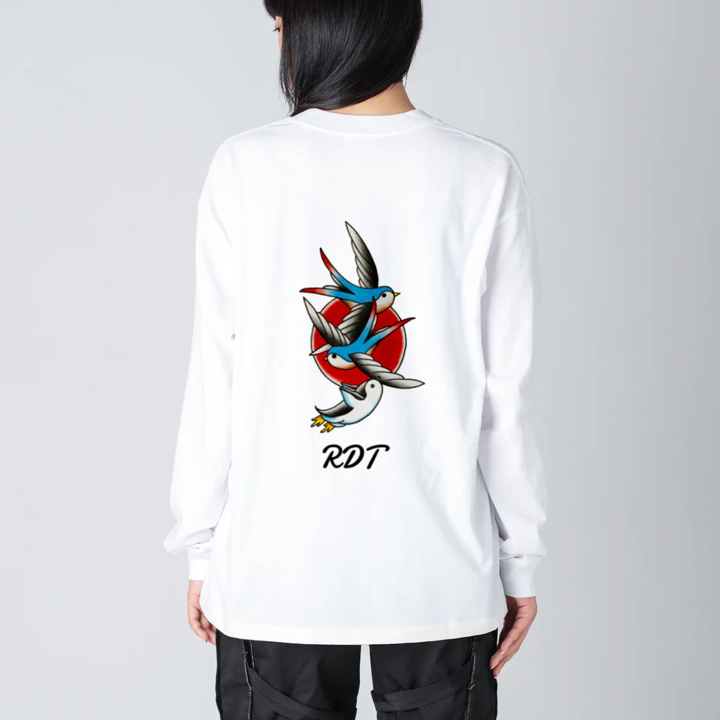 RaccoonDogTattooのロゴ入りふらいんぐぺんぎん Big Long Sleeve T-Shirt