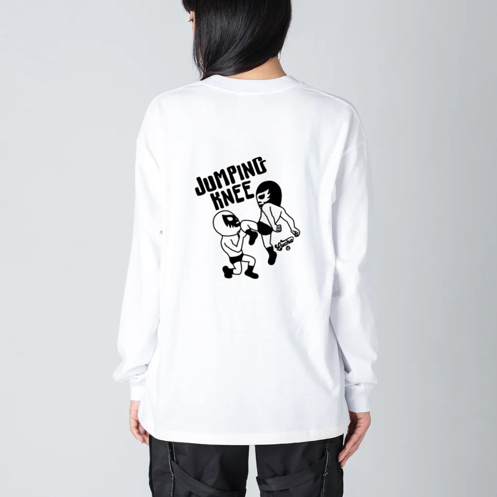 LUCHAの(バックプリント)JUMPING KNEE#2 Big Long Sleeve T-Shirt