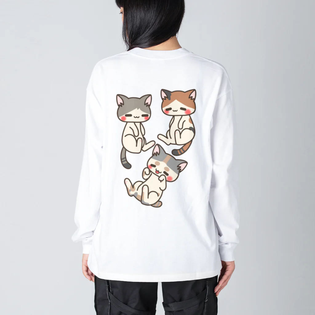 ねことおひるねのいい夢みてね ビッグシルエットロングスリーブTシャツ