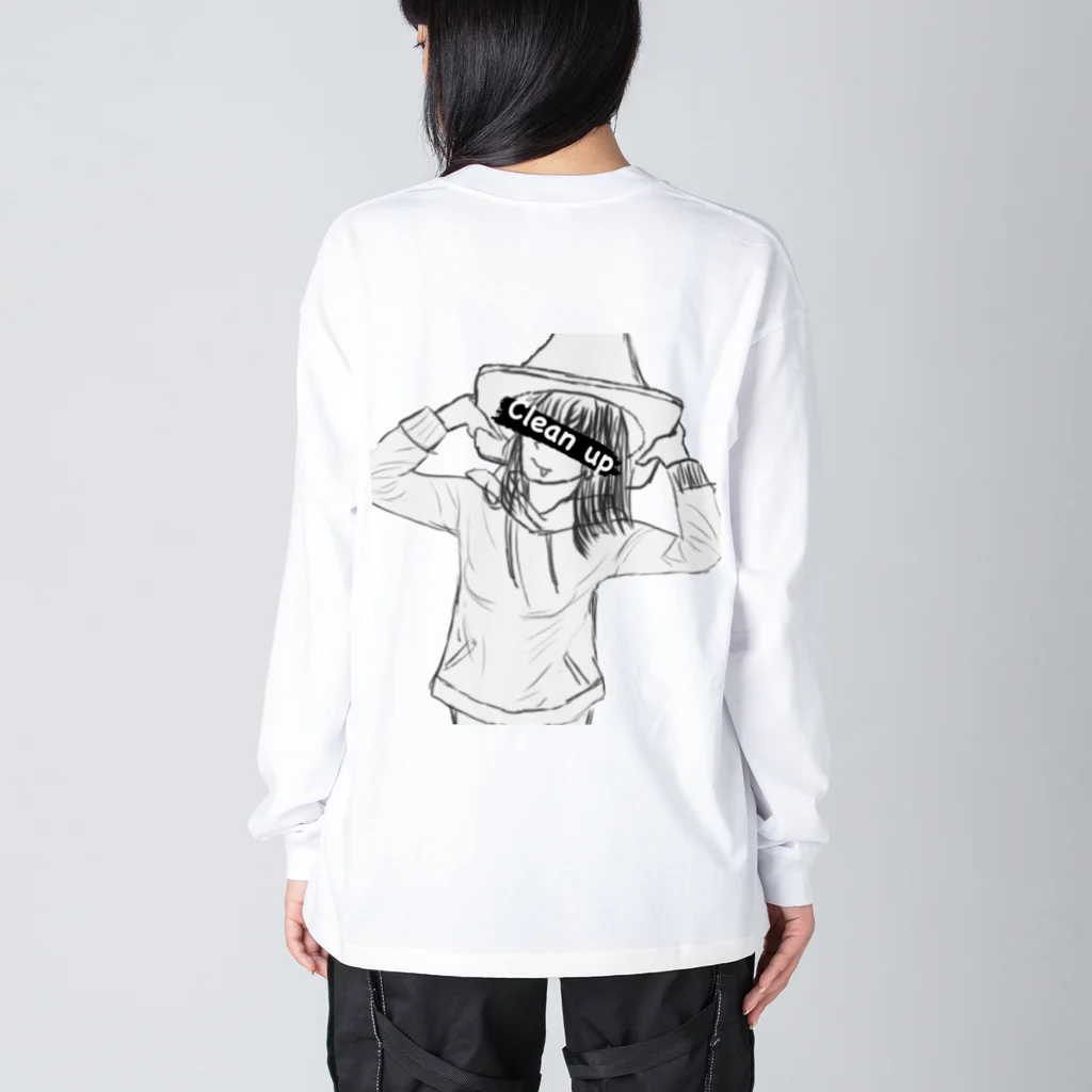 takkecchiiiyのsk8少女片付けカラーコーンちゃん ビッグシルエットロングスリーブTシャツ