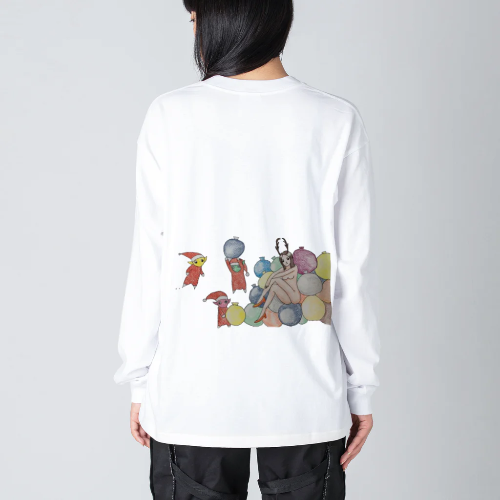 動物が好きなお絵描きさんのサンタさんがやって来たぞ Big Long Sleeve T-Shirt