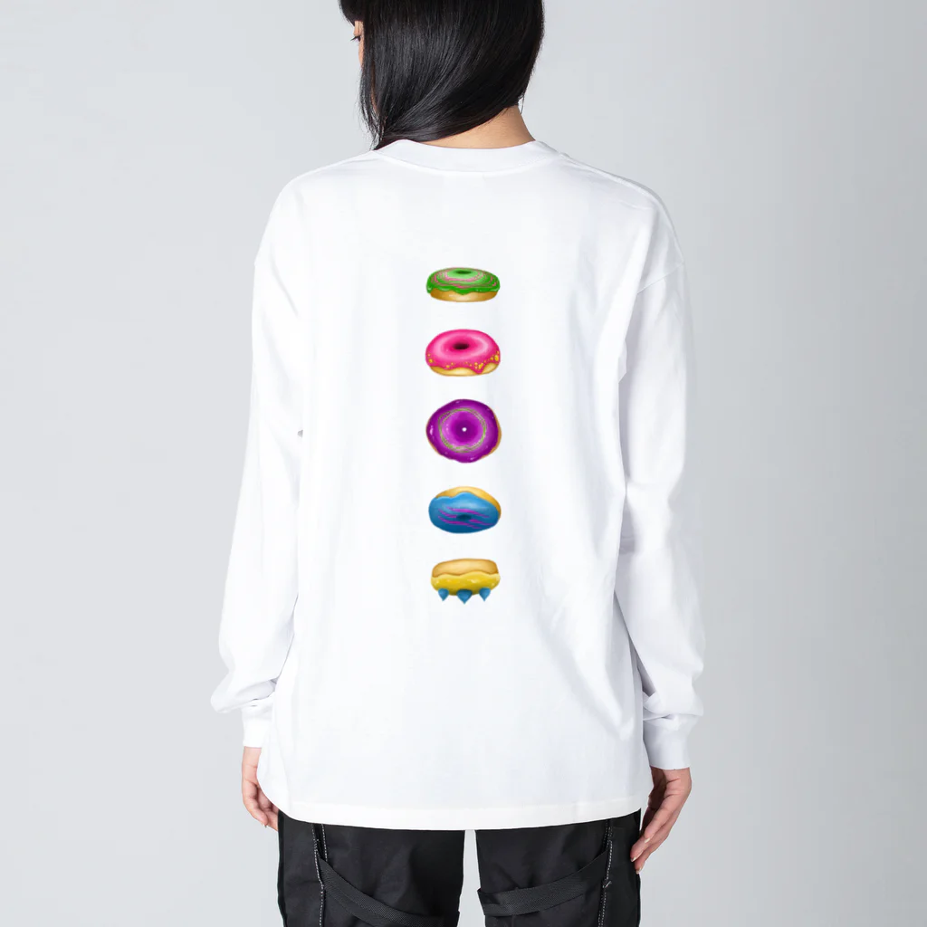 psychodoughnutsのfallingdonuts ビッグシルエットロングスリーブTシャツ