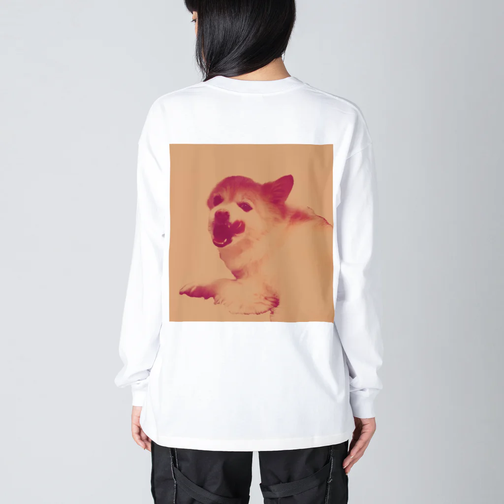 iＮUの威嚇する犬 ビッグシルエットロングスリーブTシャツ