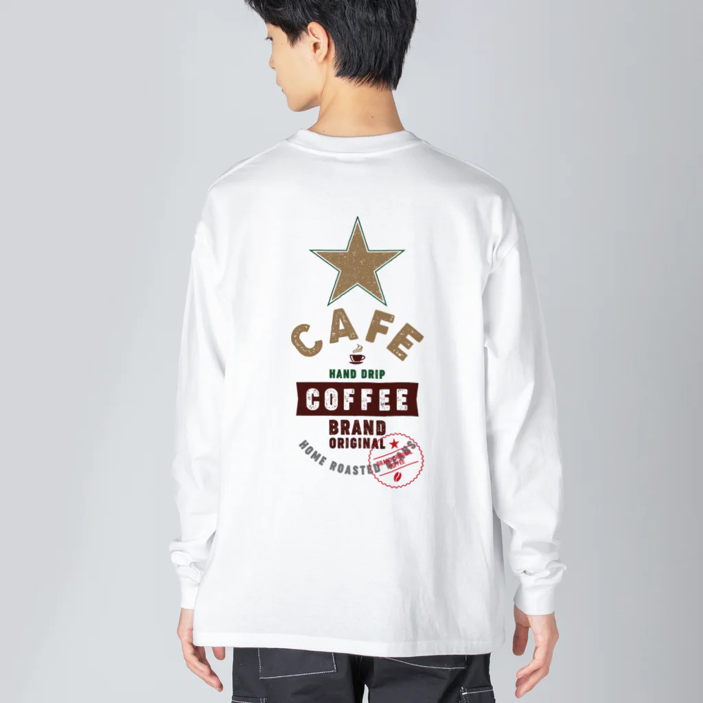 UNIREBORN WORKS ORIGINAL DESGIN SHOPのHAND DRIP COFFEE Big Long Sleeve T-Shirt