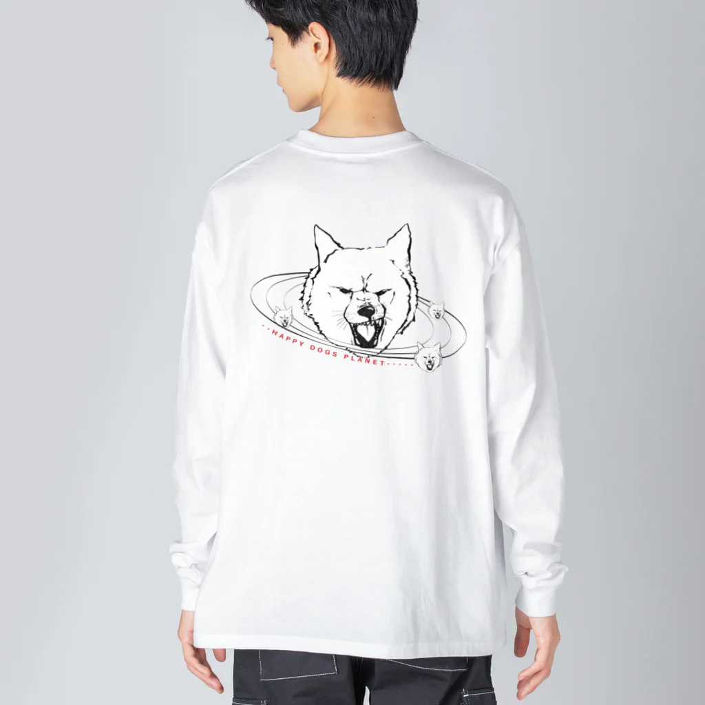 ハルコのヤネウラベヤのHAPPY DOGS PLANET ビッグシルエットロングスリーブTシャツ