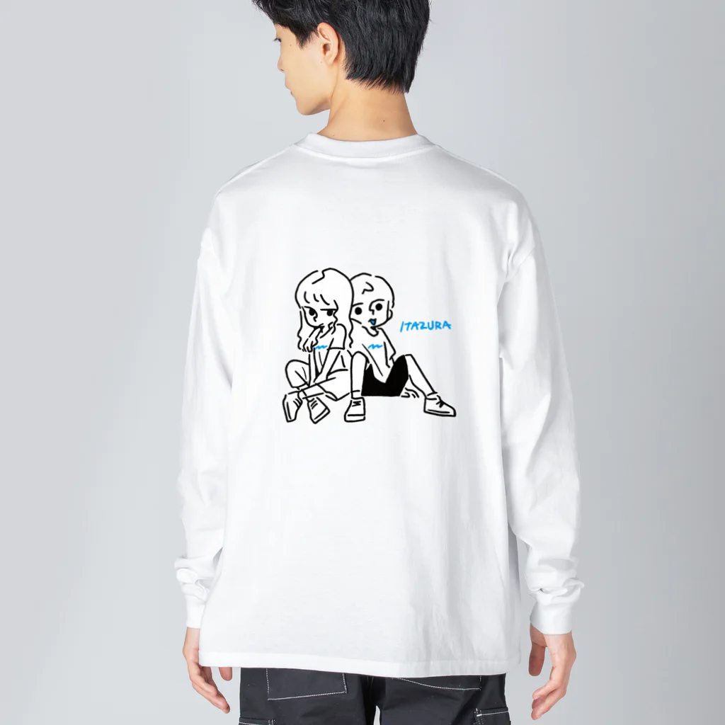 ITAZURAのITAZURA ブルーライン Big Long Sleeve T-Shirt