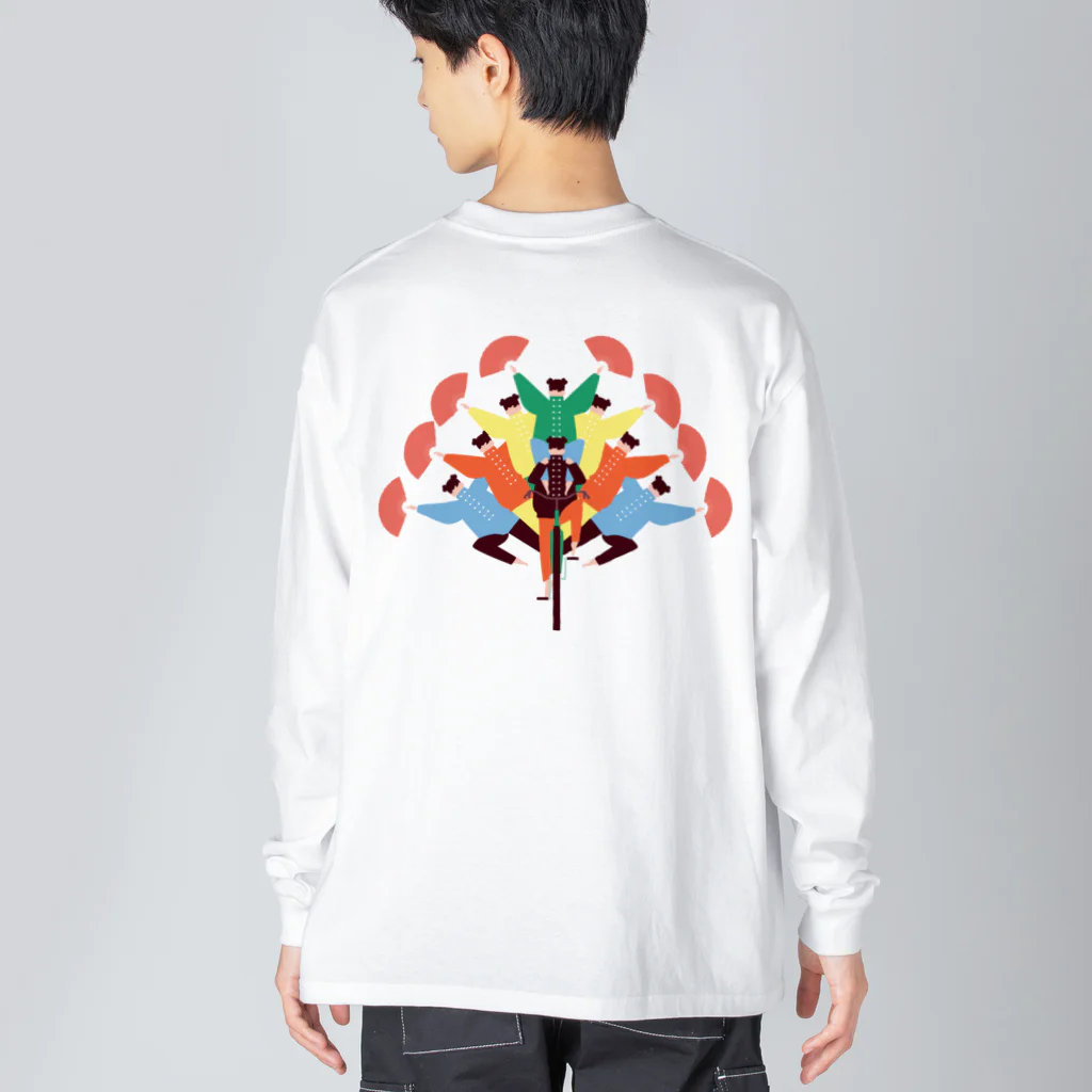 中華呪術堂（チャイナマジックホール）の【裏プリント】雑技チャイナガール  Big Long Sleeve T-Shirt