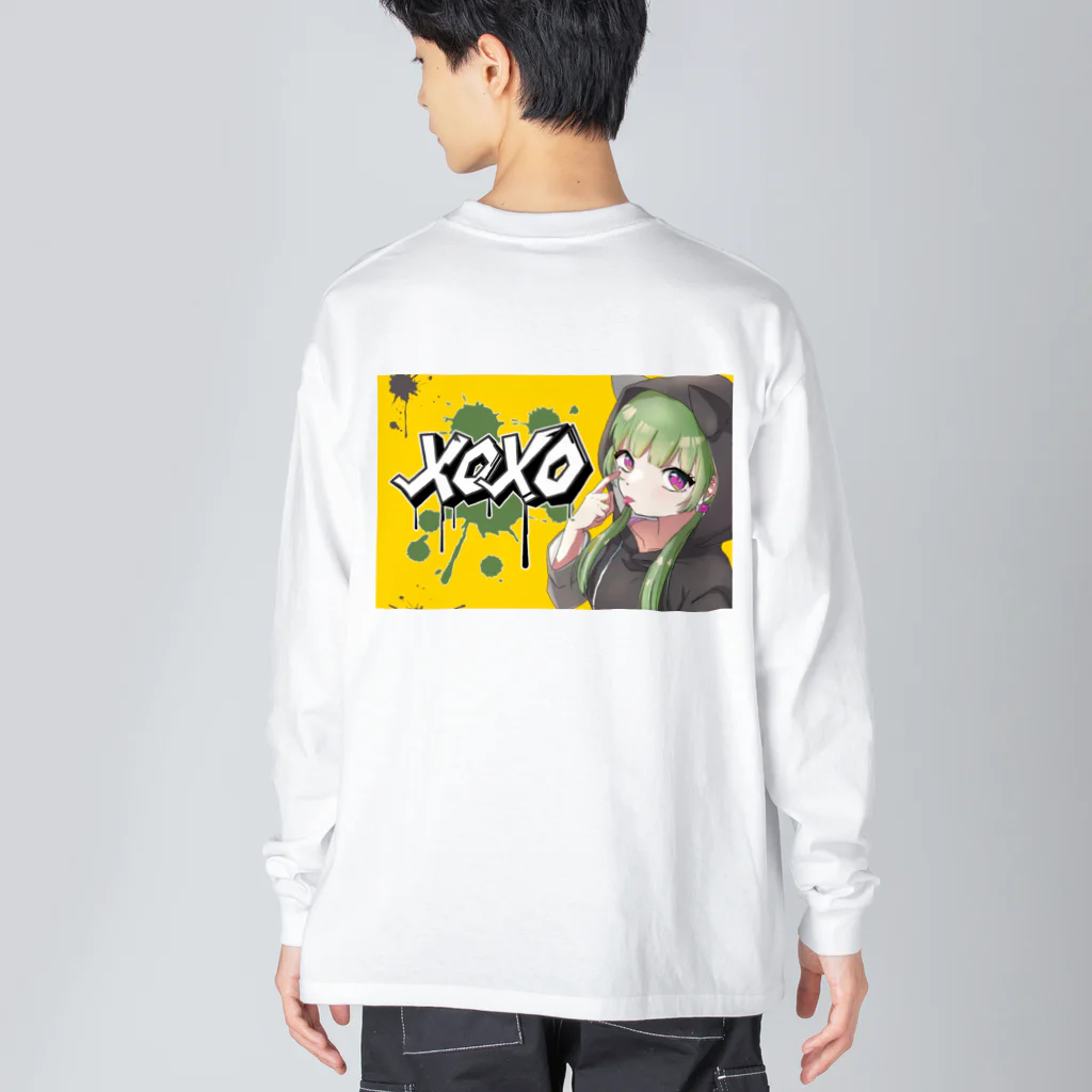 BuddhismのXOXOシリーズ【Hannya】Ver.YELLOW ビッグシルエットロングスリーブTシャツ