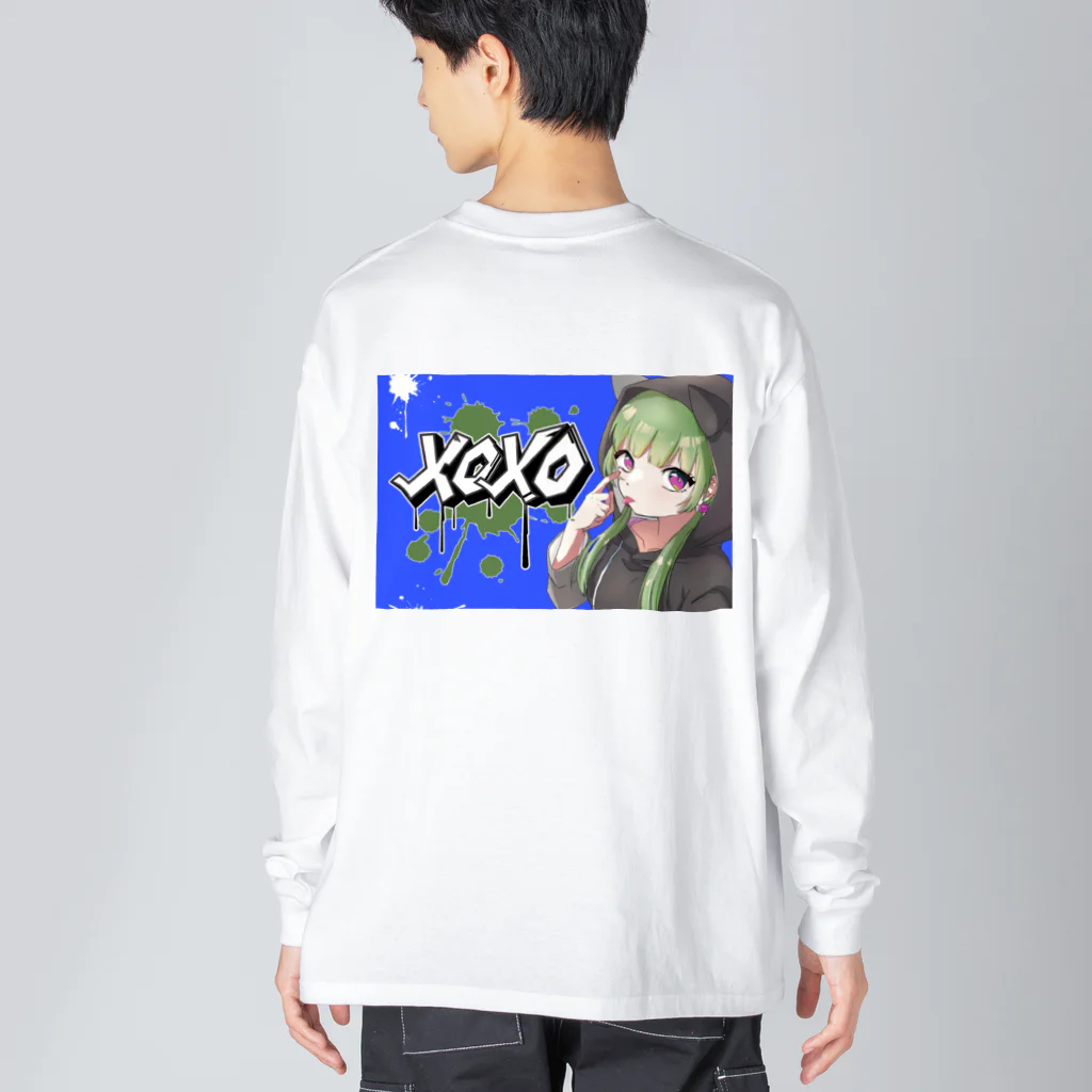 BuddhismのXOXOシリーズ【Hannya】Ver.BLUE ビッグシルエットロングスリーブTシャツ