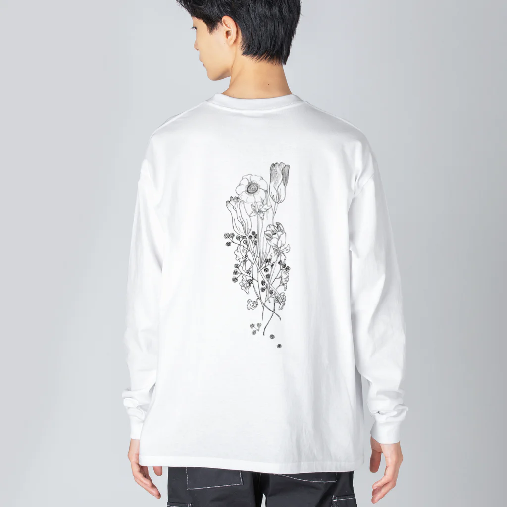 ted'のブーケ(モノクロ) Big Long Sleeve T-Shirt