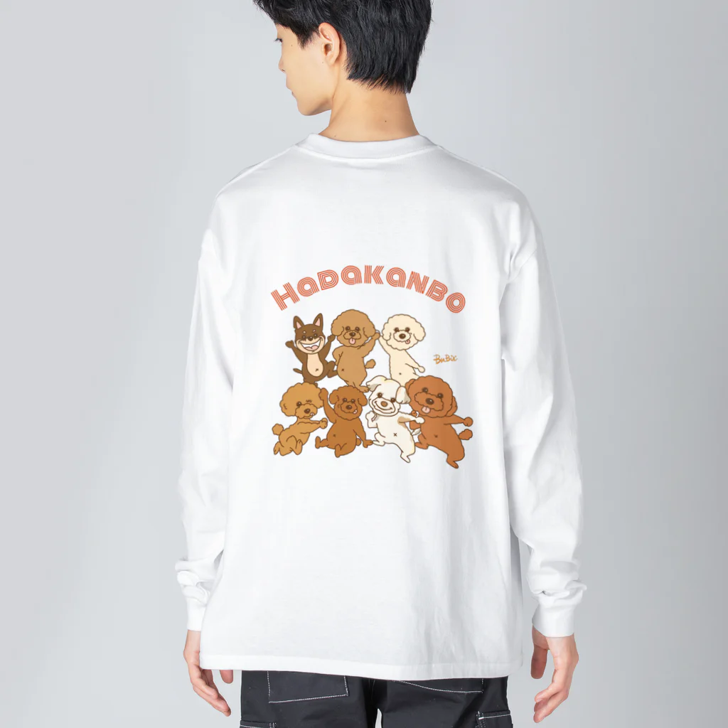 BUBUのHADAKANBOなわんこ達 ビッグシルエットロングスリーブTシャツ