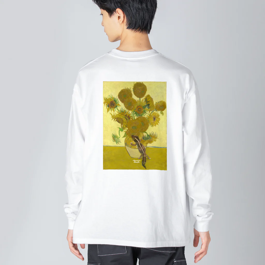 HermannStrasseのゴッホとニシアフリカトカゲモドキ：バックプリント Big Long Sleeve T-Shirt