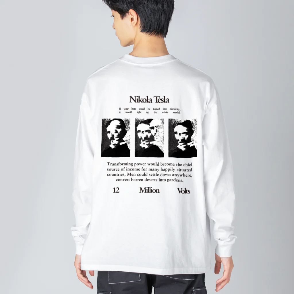 Parallel Imaginary Gift ShopのNikola Tesla (1856– 1943) ビッグシルエットロングスリーブTシャツ