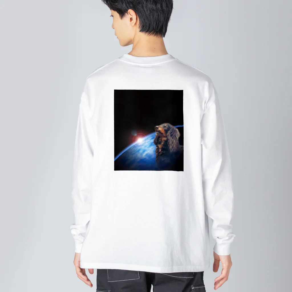 dog_sudaの宇宙ムサシ ビッグシルエットロングスリーブTシャツ