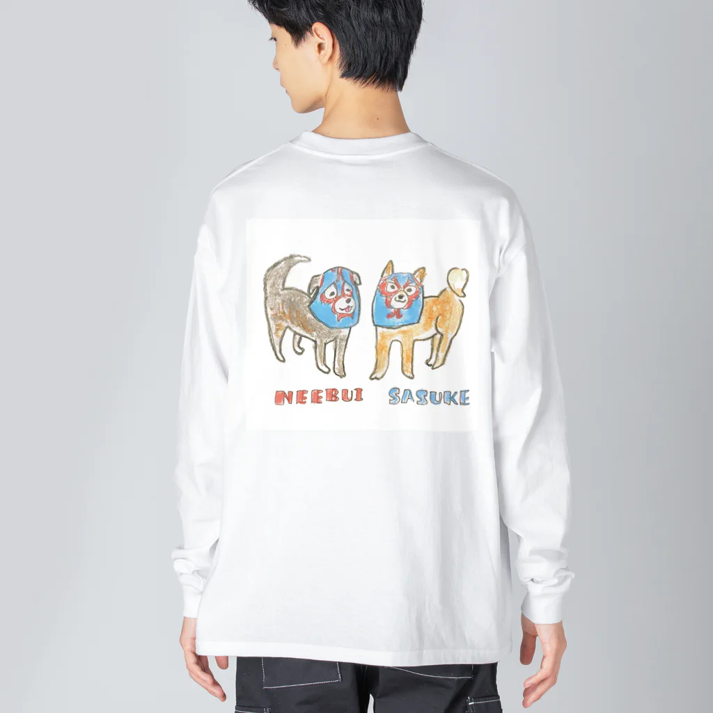 ofuroのミルマスカラカス犬 ビッグシルエットロングスリーブTシャツ