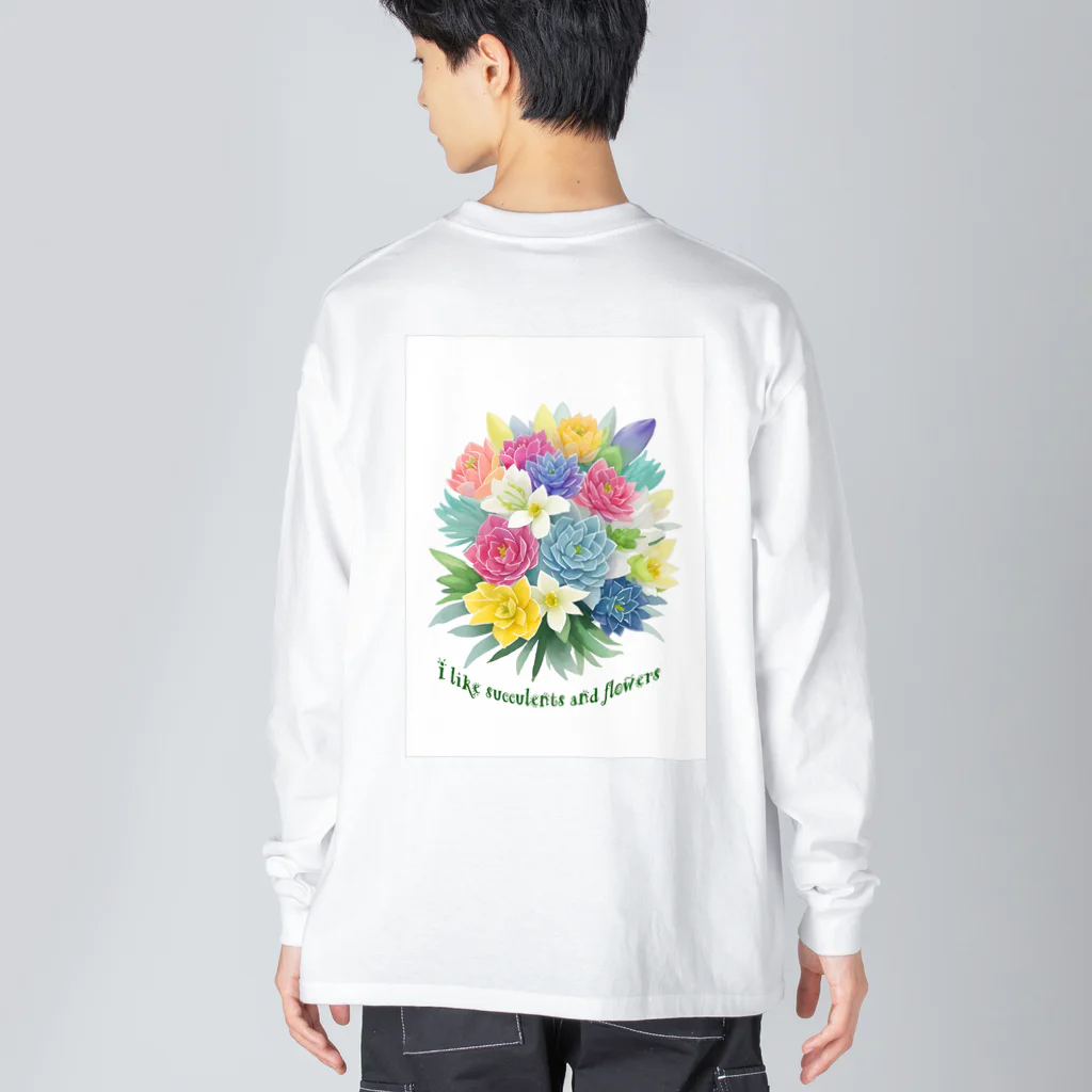 saayaan＠succulent_artistの多肉植物ショップの店員 Big Long Sleeve T-Shirt