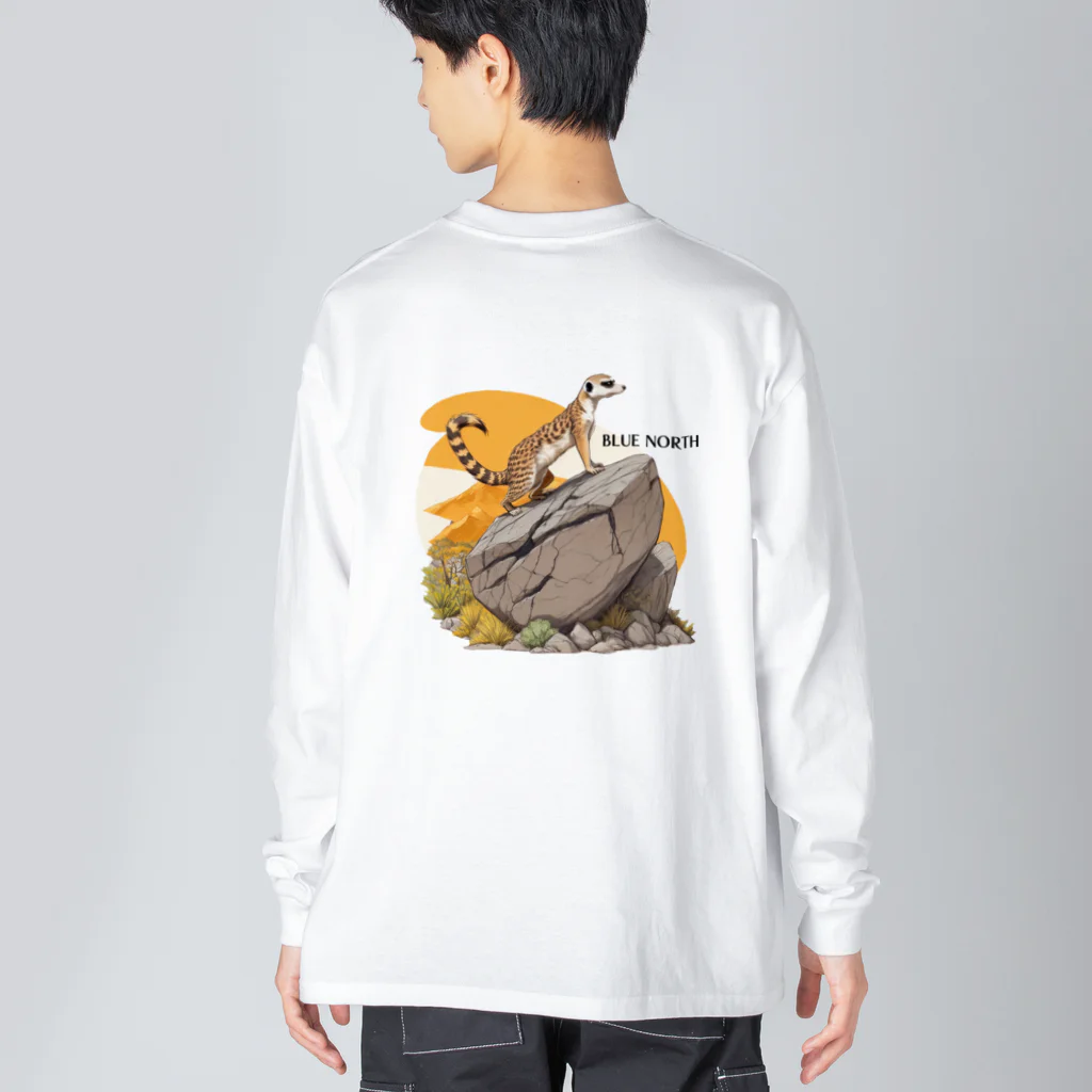aokitaの【BLUE NORTH】岩の上のミーアキャット Big Long Sleeve T-Shirt