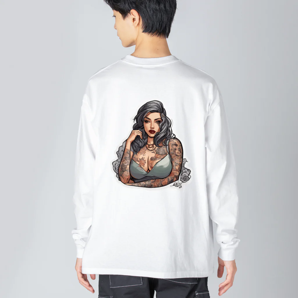 streetsnapのUrban Inked Chic、両面プリントロングTシャツ、期間限定 Big Long Sleeve T-Shirt