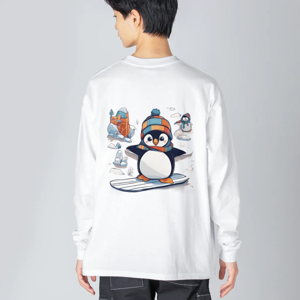 Gloriousのペンギンの冒険スノーボードパーティ Big Long Sleeve T-Shirt