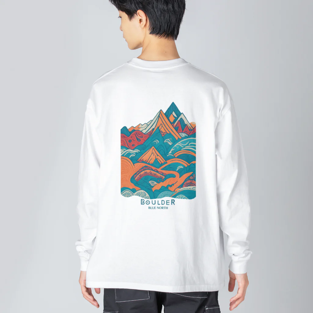 aokitaの【BLUE NORTH】ボルダーデザイン5 ビッグシルエットロングスリーブTシャツ