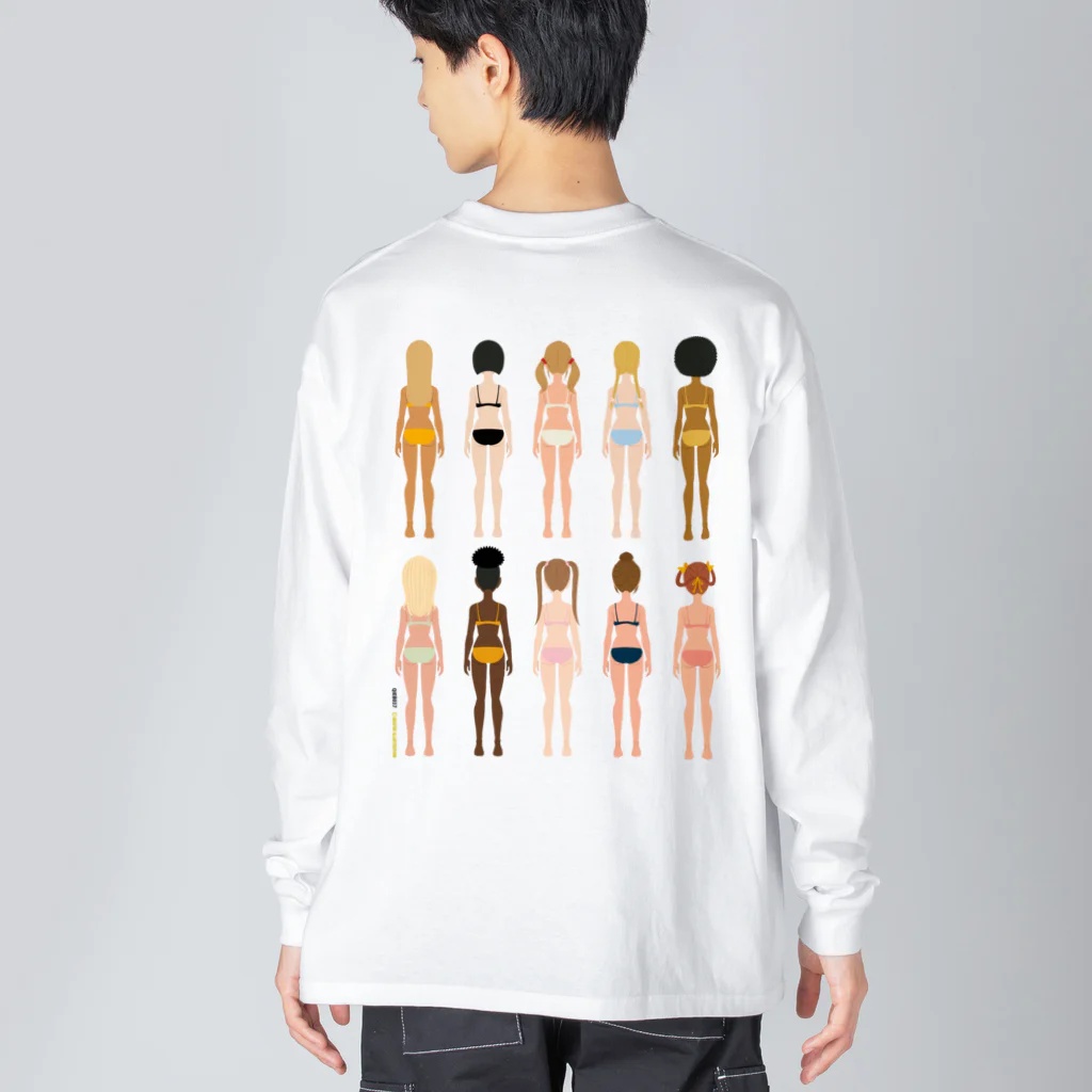 Quatre Illustrationのキャトル・ガール00 ビッグシルエットロングスリーブTシャツ