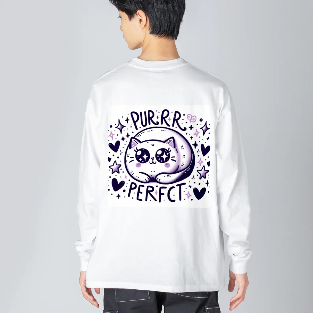 センターフィールドのスターライト猫 Big Long Sleeve T-Shirt