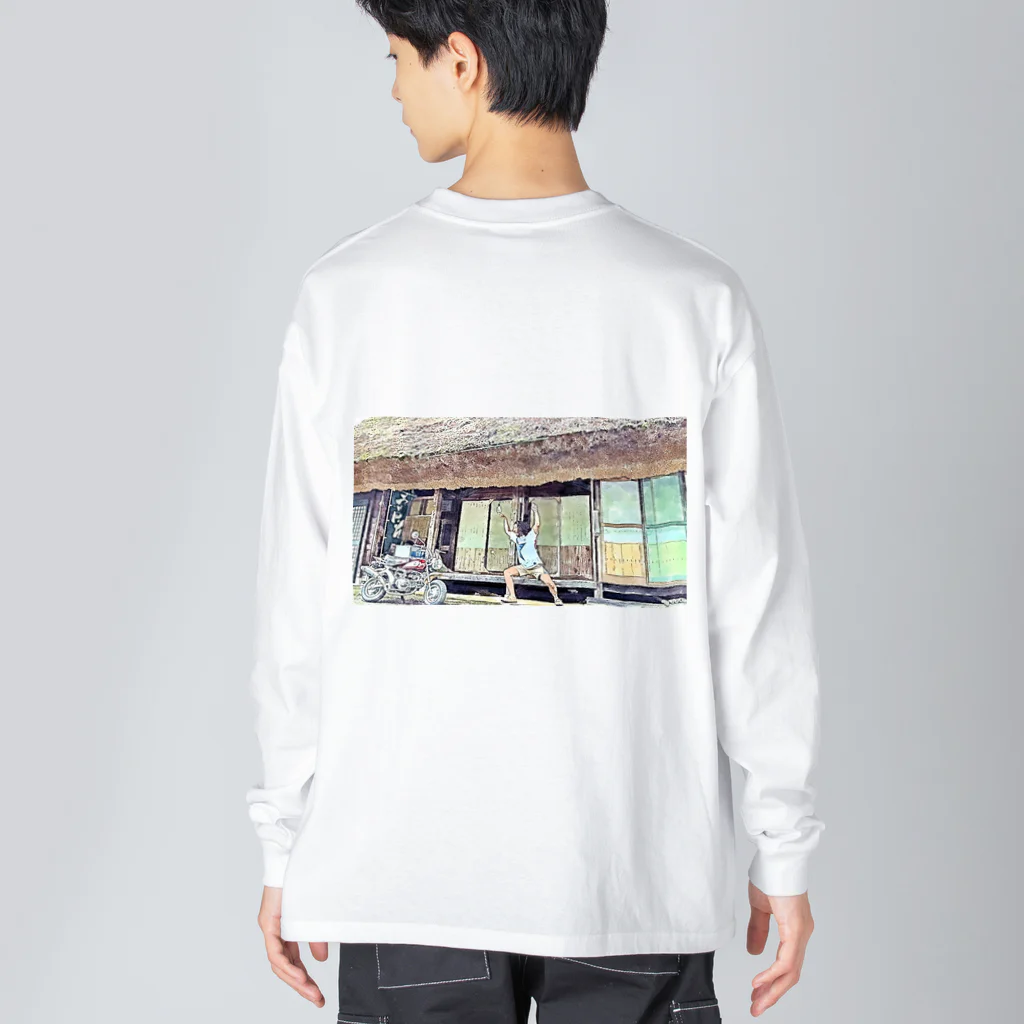 てんてけてんのバイクに威嚇する男 Big Long Sleeve T-Shirt