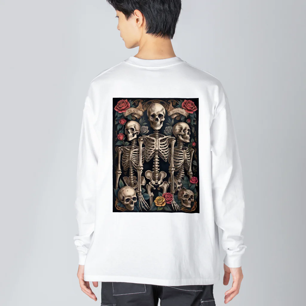 Skull sectionのドクロと薔薇 ビッグシルエットロングスリーブTシャツ