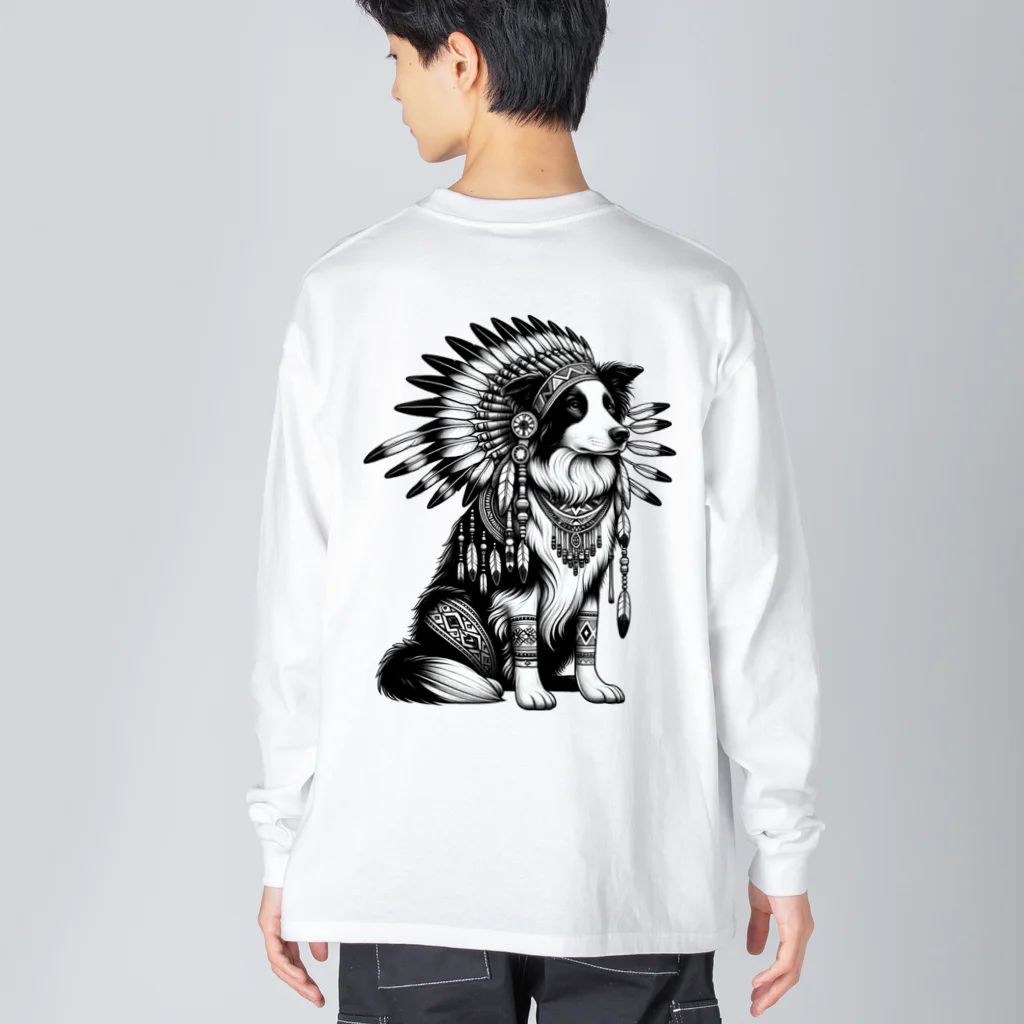 BaRiのインディアン×ボーダーコリー Big Long Sleeve T-Shirt