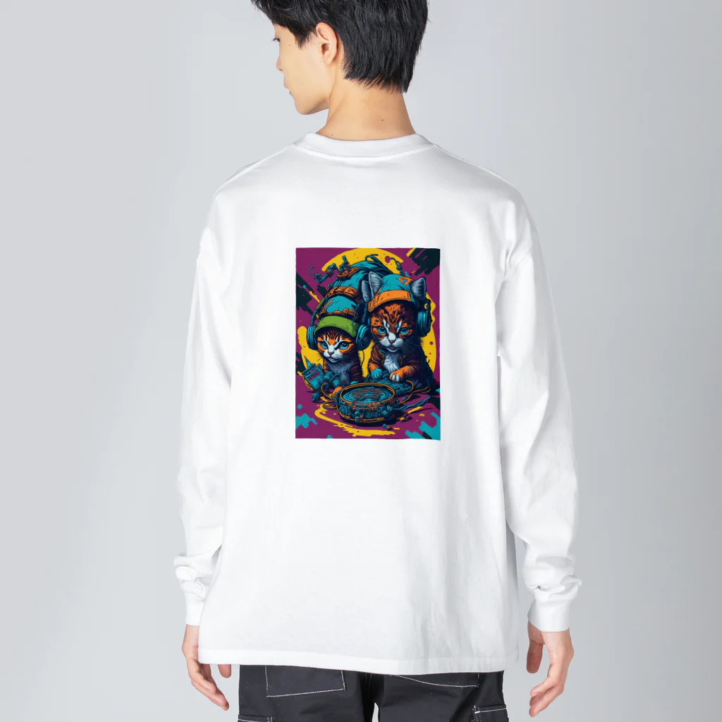 elelelのMusic cat Big Long Sleeve T-Shirt