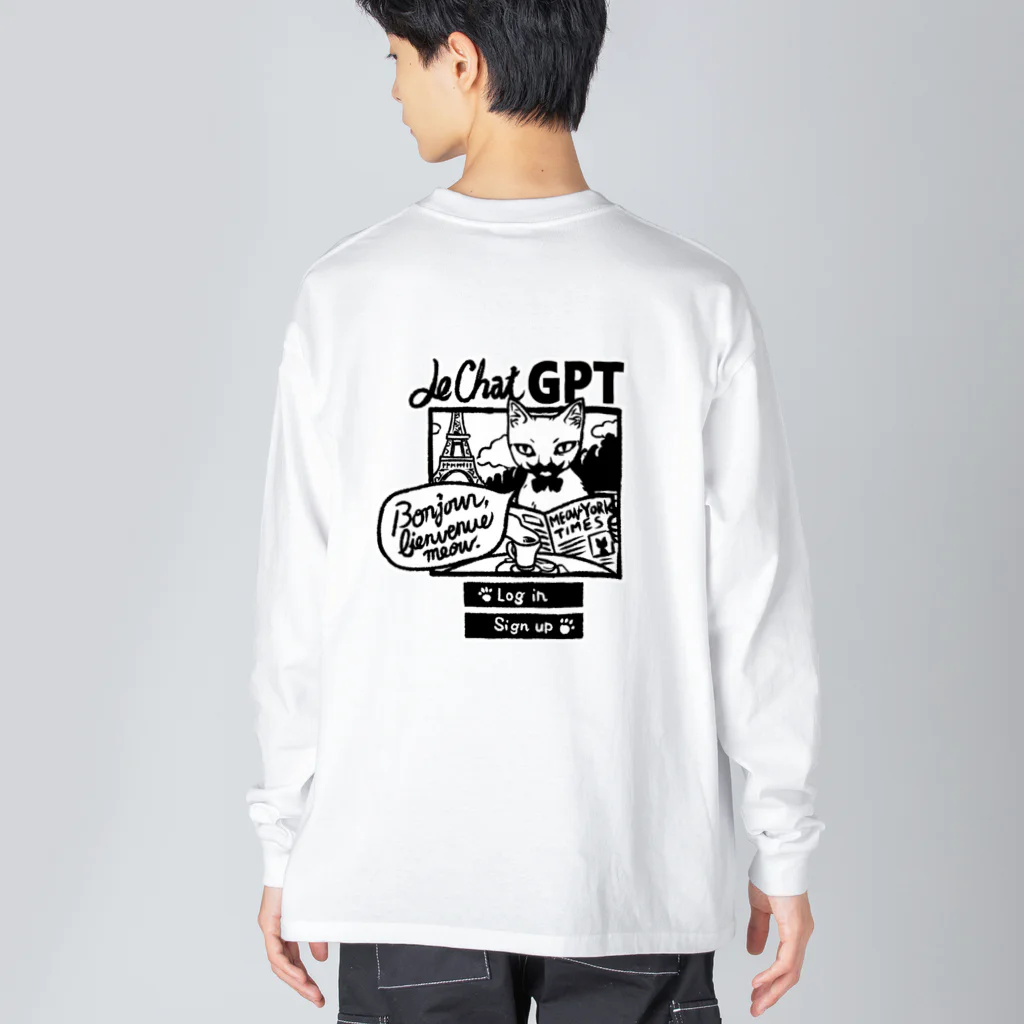 nya-mew（ニャーミュー）のにゃんこGPT(バックプリント) Big Long Sleeve T-Shirt