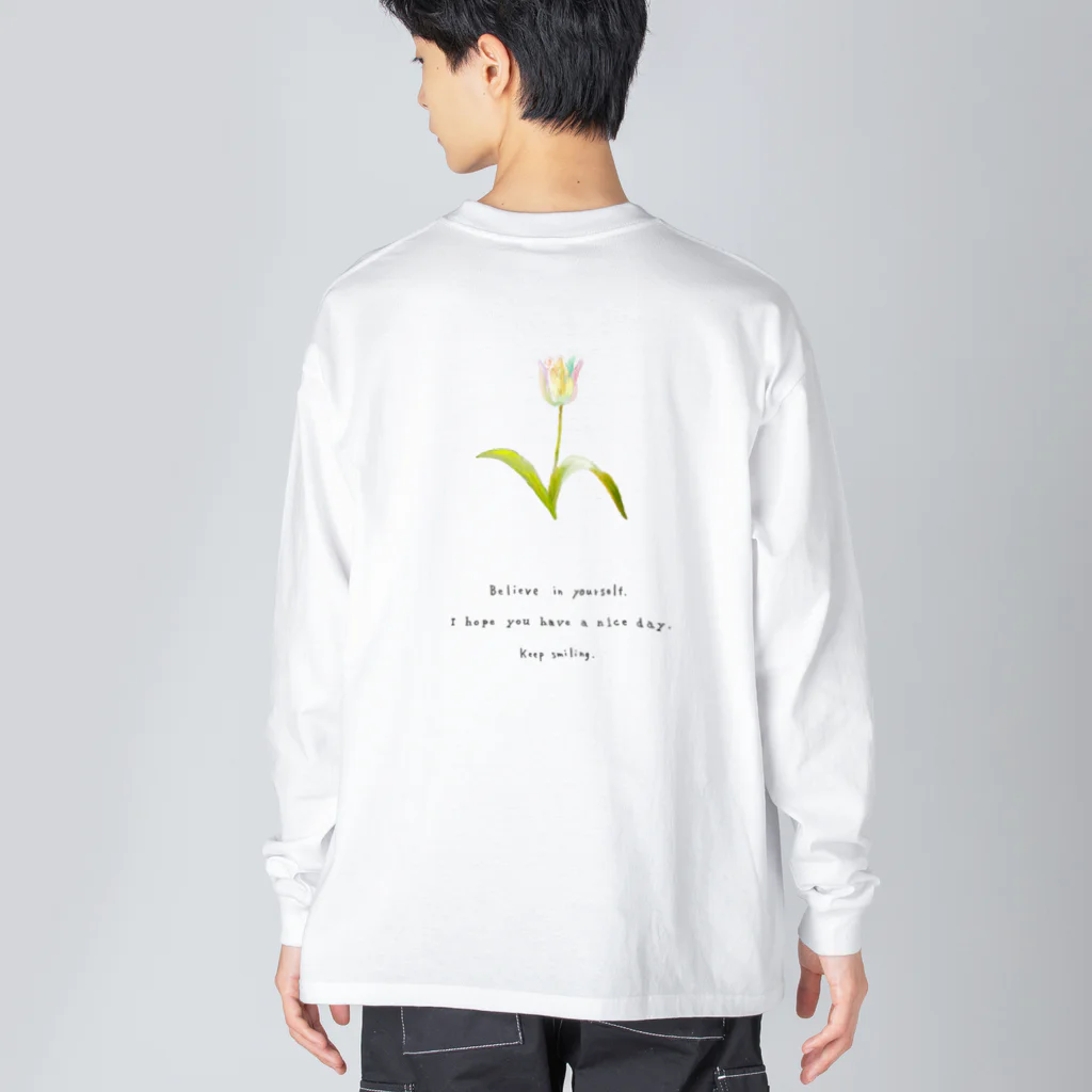 rilybiiの虹色チューリップ ビッグシルエットロングスリーブTシャツ