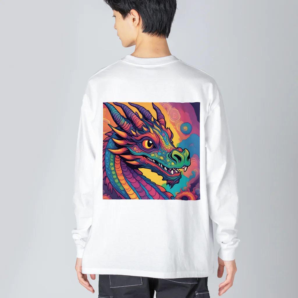 DORAGONIAのサイケドラゴン ビッグシルエットロングスリーブTシャツ