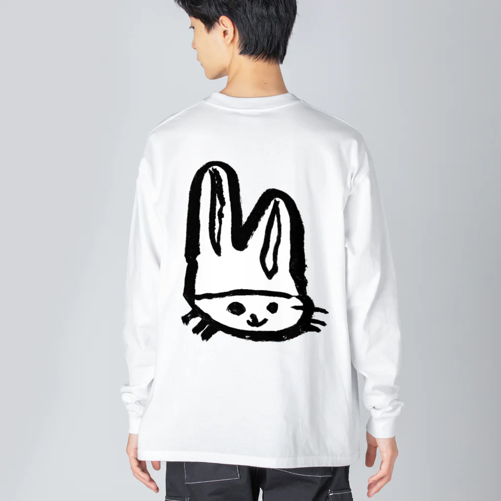 漢字Tシャツ通販の筆うさ墨絵（ふでうさ すみえ） 루즈핏 롱 슬리브 티셔츠