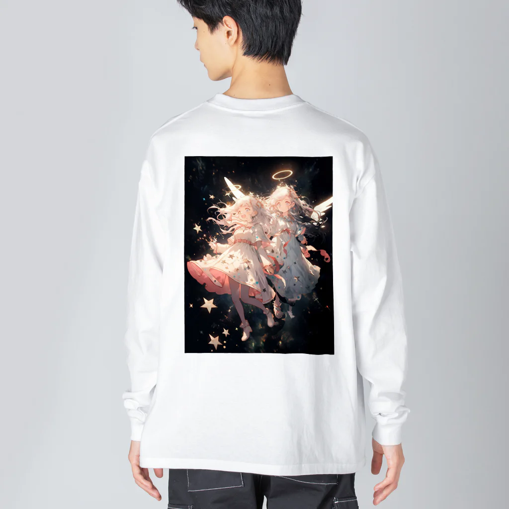 AQUAMETAVERSEのワクワクしながら宇宙の外に旅立つ天使たち アメジスト 2846 Big Long Sleeve T-Shirt