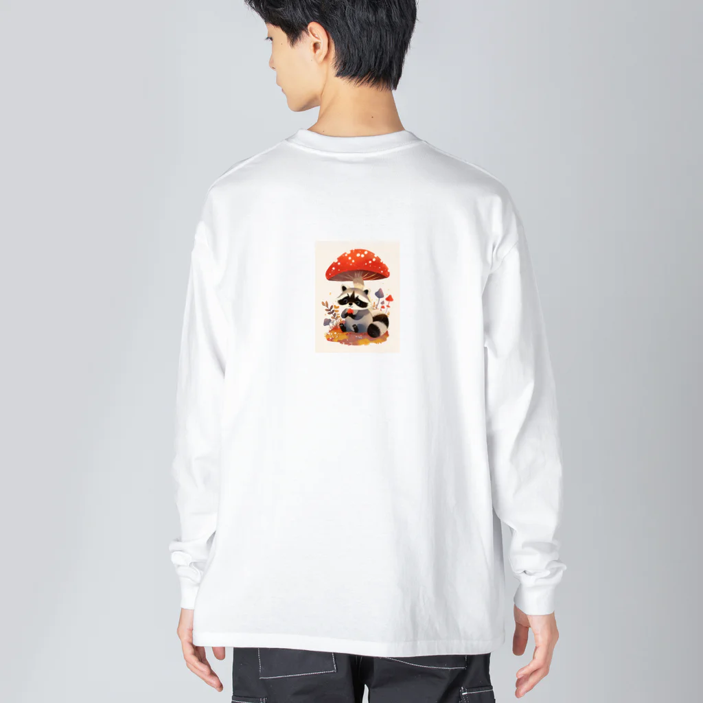 AQUAMETAVERSEのアライグマのお食事　Hime  2530 Big Long Sleeve T-Shirt