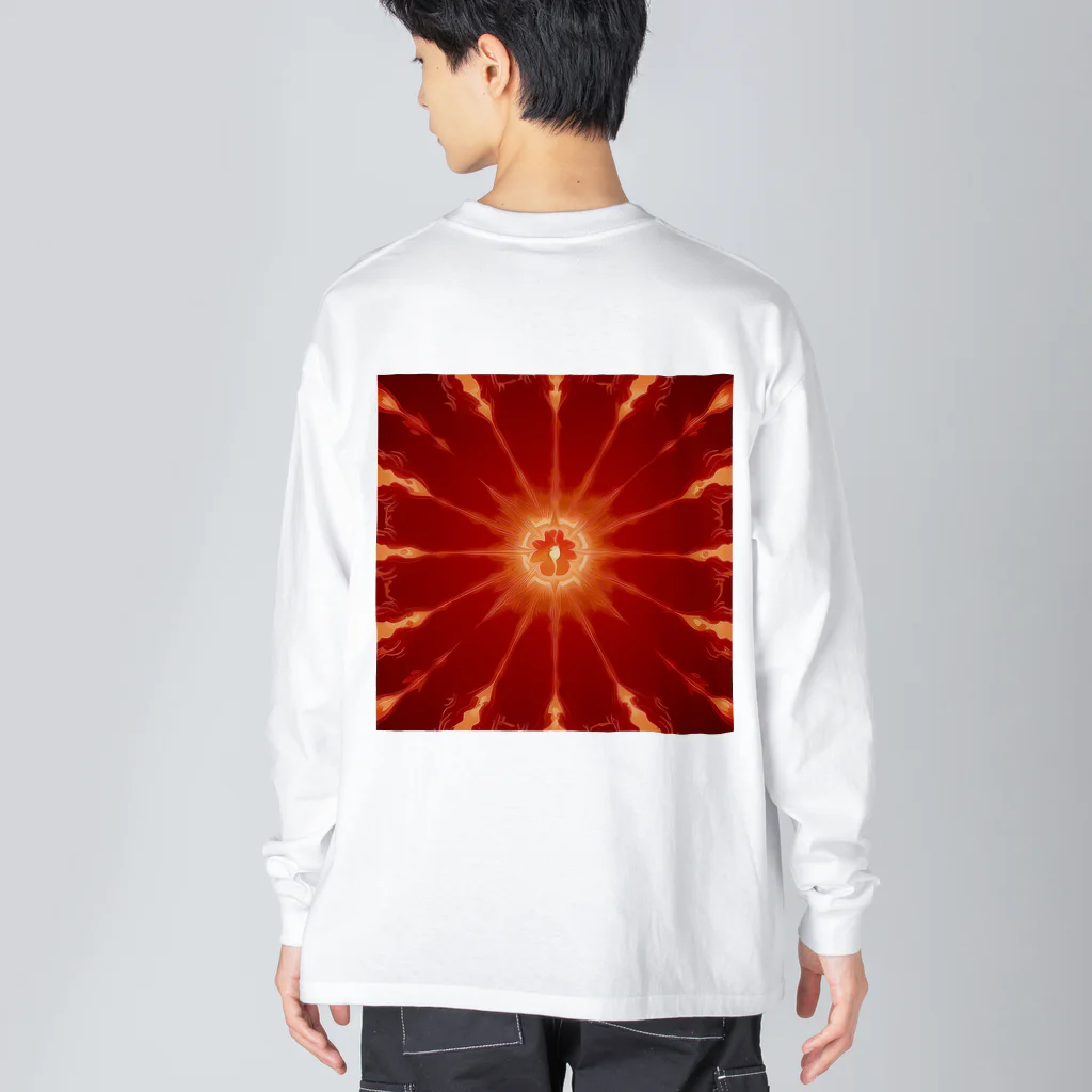 幻想の館の不思議模様・炎 ビッグシルエットロングスリーブTシャツ